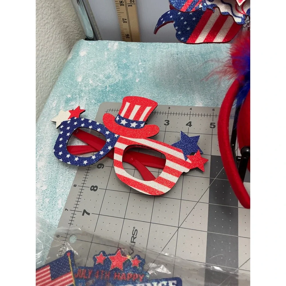 Max Fun 4th of July Patriotic Party Favors Set 18Pcs Headbands Glasses USA